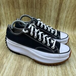 Converse Run Star Hike Women's Size 10 Low Top Black White Platform Sneakers